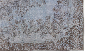 Blue Over Dyed Vintage Rug 5'9'' x 9'5'' ft 176 x 287 cm