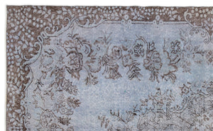 Blue Over Dyed Vintage Rug 5'9'' x 9'5'' ft 176 x 287 cm