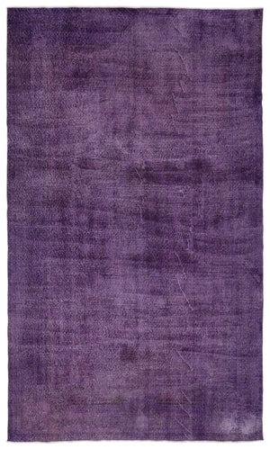 Purple Over Dyed Vintage Rug 6'7'' x 11'3'' ft 200 x 343 cm