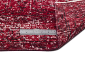 Red Over Dyed Vintage Rug 7'0'' x 10'2'' ft 214 x 310 cm