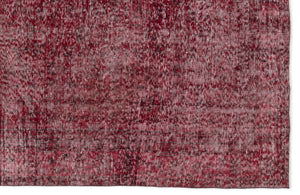 Red Over Dyed Vintage Rug 7'0'' x 10'2'' ft 214 x 310 cm