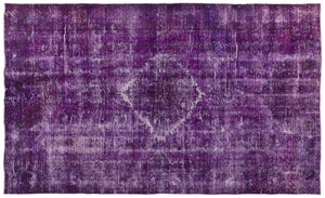 Purple Over Dyed Vintage Rug 5'10'' x 9'9'' ft 178 x 298 cm