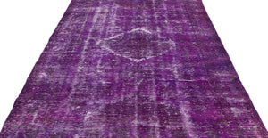 Purple Over Dyed Vintage Rug 5'10'' x 9'9'' ft 178 x 298 cm