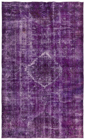 Purple Over Dyed Vintage Rug 5'10'' x 9'9'' ft 178 x 298 cm