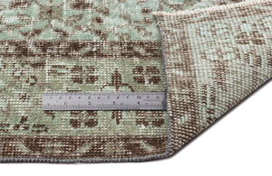 Green Over Dyed Vintage Rug 5'5'' x 8'12'' ft 164 x 274 cm