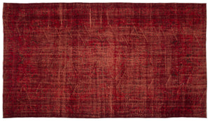 Red Over Dyed Vintage Rug 5'9'' x 9'12'' ft 175 x 304 cm