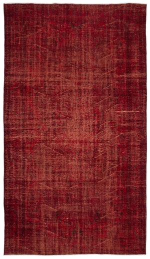 Red Over Dyed Vintage Rug 5'9'' x 9'12'' ft 175 x 304 cm