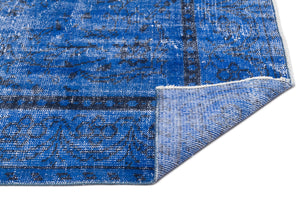 Blue Over Dyed Vintage Rug 5'10'' x 9'5'' ft 178 x 287 cm