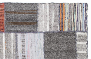 Mixed Over Dyed Kilim Patchwork Unique Rug 5'3'' x 7'7'' ft 160 x 230 cm