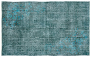 Turquoise Over Dyed Vintage Rug 5'6'' x 9'0'' ft 168 x 275 cm