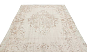 Beige Over Dyed Vintage Rug 6'2'' x 9'4'' ft 187 x 285 cm