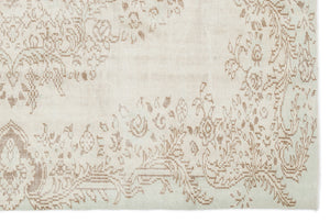 Beige Over Dyed Vintage Rug 6'2'' x 9'4'' ft 187 x 285 cm