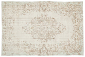 Beige Over Dyed Vintage Rug 6'2'' x 9'4'' ft 187 x 285 cm