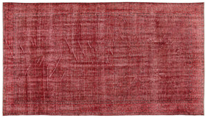 Red Over Dyed Vintage Rug 5'9'' x 9'11'' ft 175 x 301 cm