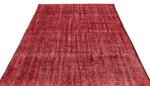 Red Over Dyed Vintage Rug 5'9'' x 9'11'' ft 175 x 301 cm