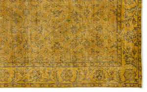 Yellow Over Dyed Vintage Rug 5'5'' x 8'8'' ft 165 x 264 cm