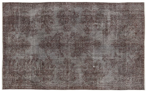 Gray Over Dyed Vintage Rug 5'9'' x 9'2'' ft 174 x 280 cm