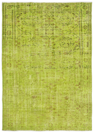 Green Over Dyed Vintage Rug 6'0'' x 8'5'' ft 184 x 256 cm