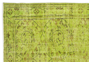 Green Over Dyed Vintage Rug 6'0'' x 8'5'' ft 184 x 256 cm