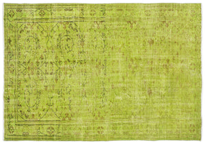 Green Over Dyed Vintage Rug 6'0'' x 8'5'' ft 184 x 256 cm