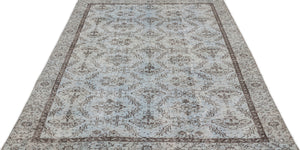 Blue Over Dyed Vintage Rug 5'3'' x 9'1'' ft 160 x 278 cm
