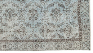 Blue Over Dyed Vintage Rug 5'3'' x 9'1'' ft 160 x 278 cm
