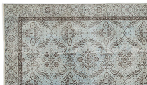 Blue Over Dyed Vintage Rug 5'3'' x 9'1'' ft 160 x 278 cm