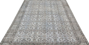 Blue Over Dyed Vintage Rug 5'9'' x 9'9'' ft 175 x 298 cm