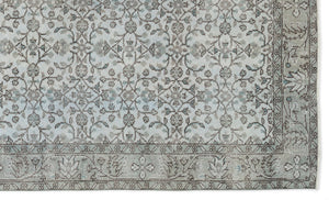 Blue Over Dyed Vintage Rug 5'9'' x 9'9'' ft 175 x 298 cm