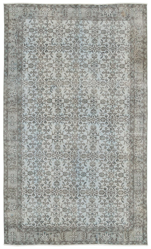 Blue Over Dyed Vintage Rug 5'9'' x 9'9'' ft 175 x 298 cm