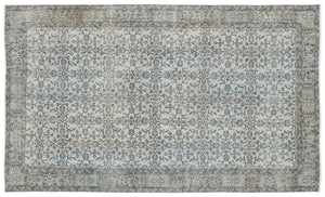 Blue Over Dyed Vintage Rug 5'9'' x 9'9'' ft 175 x 298 cm