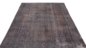 Gray Over Dyed Vintage Rug 5'7'' x 9'1'' ft 170 x 278 cm