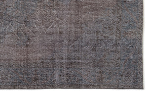 Gray Over Dyed Vintage Rug 5'7'' x 9'1'' ft 170 x 278 cm