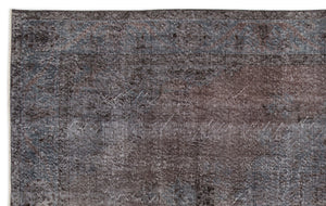 Gray Over Dyed Vintage Rug 5'7'' x 9'1'' ft 170 x 278 cm