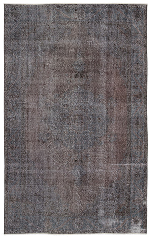 Gray Over Dyed Vintage Rug 5'7'' x 9'1'' ft 170 x 278 cm