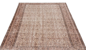 Beige Over Dyed Vintage Rug 5'3'' x 8'10'' ft 161 x 270 cm