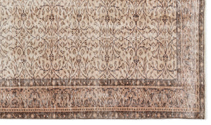 Beige Over Dyed Vintage Rug 5'3'' x 8'10'' ft 161 x 270 cm
