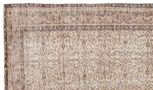 Beige Over Dyed Vintage Rug 5'3'' x 8'10'' ft 161 x 270 cm