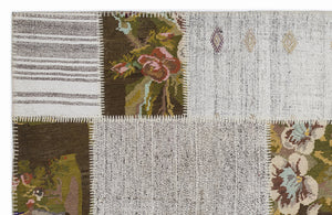 Karabakh Over Dyed Kilim Patchwork Unique Rug 5'3'' x 7'7'' ft 160 x 230 cm