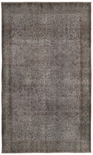 Gray Over Dyed Vintage Rug 5'9'' x 9'7'' ft 174 x 292 cm