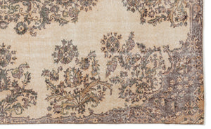 Beige Over Dyed Vintage Rug 5'9'' x 9'5'' ft 174 x 286 cm