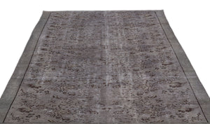 Gray Over Dyed Vintage Rug 5'11'' x 9'3'' ft 181 x 283 cm
