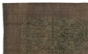 Brown Over Dyed Vintage Rug 5'2'' x 8'8'' ft 158 x 263 cm