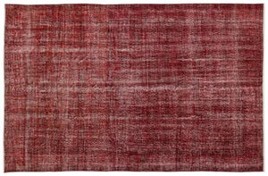 Red Over Dyed Vintage Rug 6'10'' x 10'4'' ft 208 x 316 cm