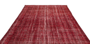 Red Over Dyed Vintage Rug 6'10'' x 10'4'' ft 208 x 316 cm