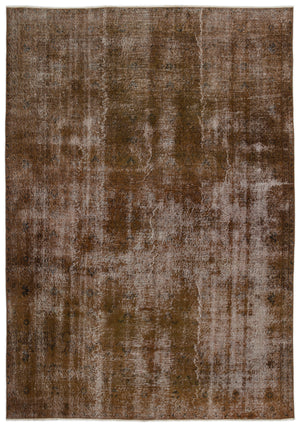 Brown Over Dyed Vintage Rug 7'0'' x 10'0'' ft 214 x 306 cm