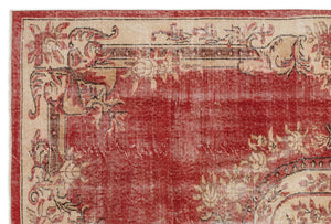 Naturel Over Dyed Vintage Rug 6'6'' x 9'7'' ft 197 x 291 cm