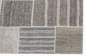 Striped Over Dyed Kilim Patchwork Unique Rug 5'3'' x 7'7'' ft 160 x 230 cm