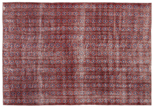 Red Over Dyed Vintage Rug 6'0'' x 8'9'' ft 184 x 266 cm