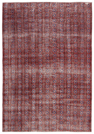 Red Over Dyed Vintage Rug 6'0'' x 8'9'' ft 184 x 266 cm